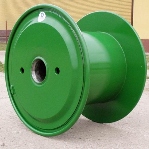 Steel reel 800 mm flange, green painted