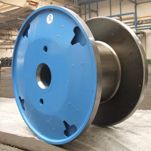 Blue steel cable reels, 820 mm flange