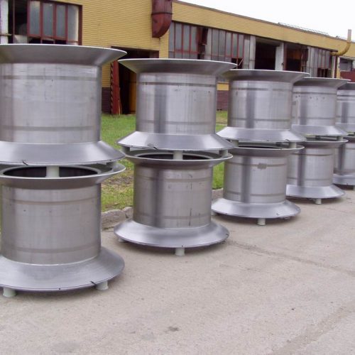 Conical steel reels stock