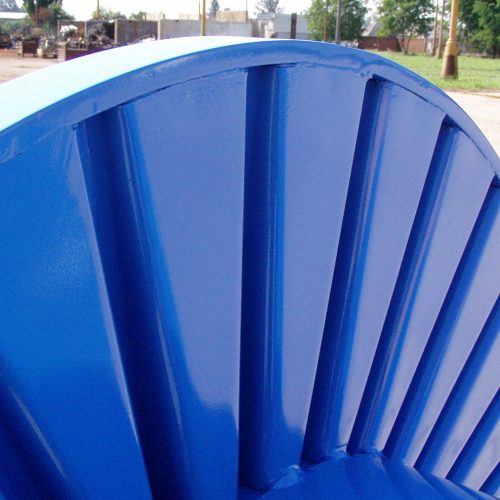 Blue corrugated drum detail