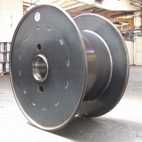 Flat flange steel reel unpainted