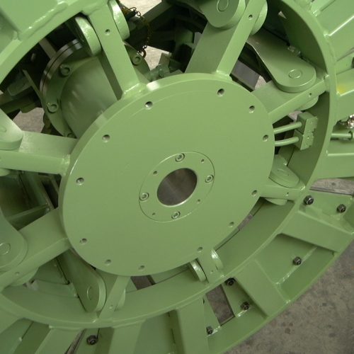 Take-apart reel, hydraulic detail