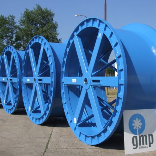 Blue large cable drums